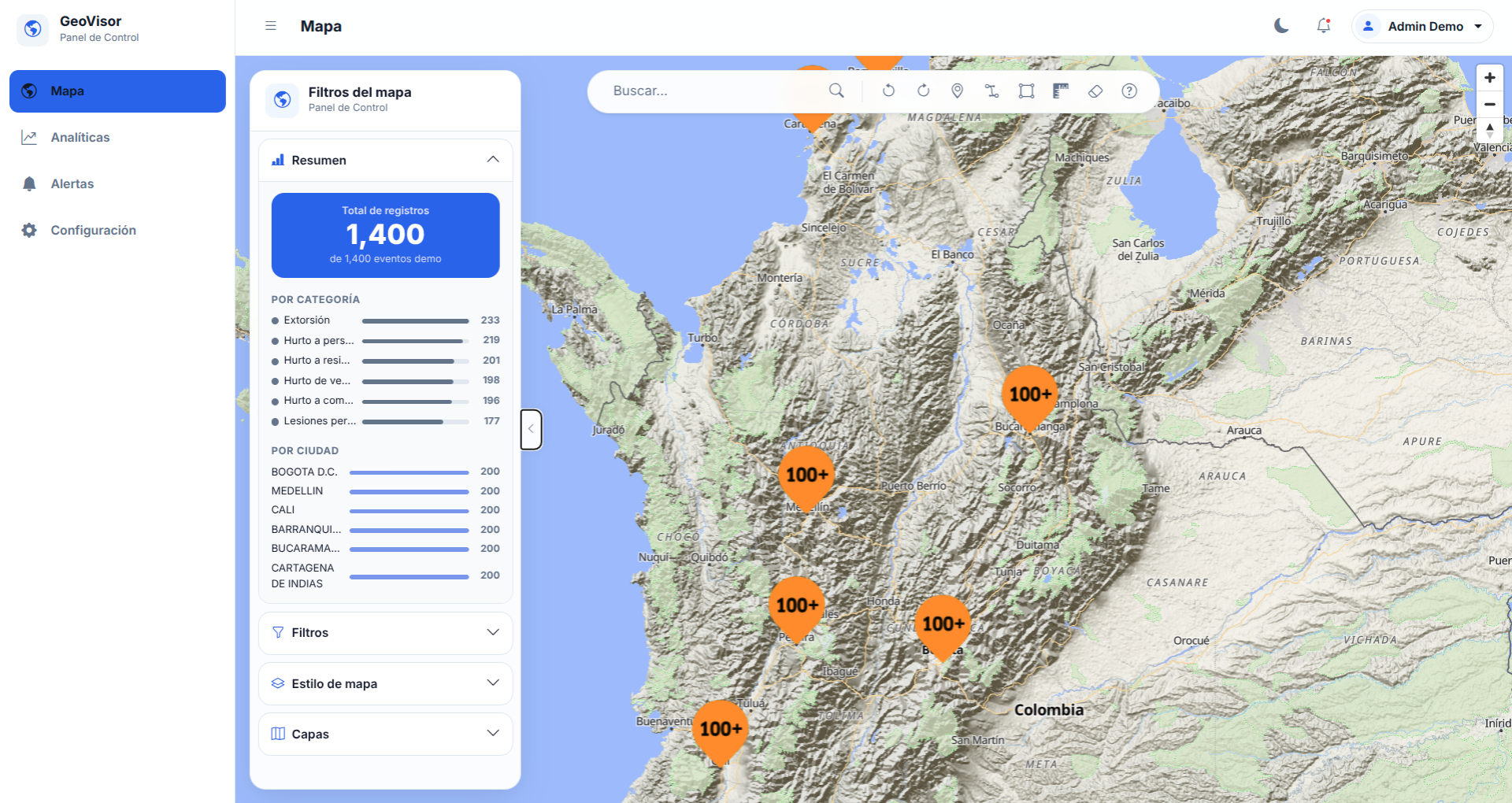 Geovisor Dashboard